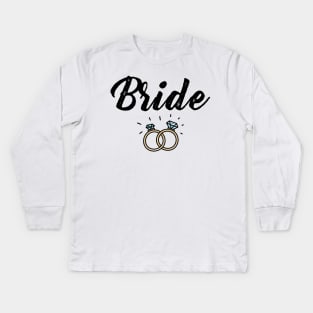 Bride with Diamond Ring Wedding Gift Kids Long Sleeve T-Shirt